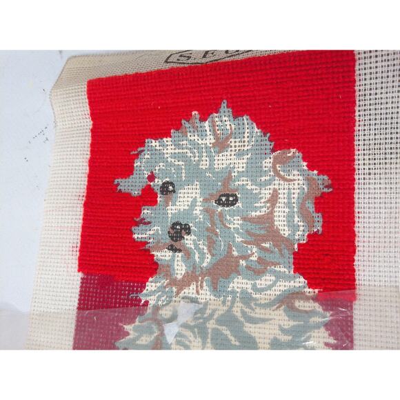 Vintage Ethno Art Poodle Needlepoint Kit Made In France READ - Picture 2 of 8
